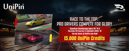 Race to the Top in Racing Master – Top Up Gems di UniPin & Raih 15.000 UniPin Credits